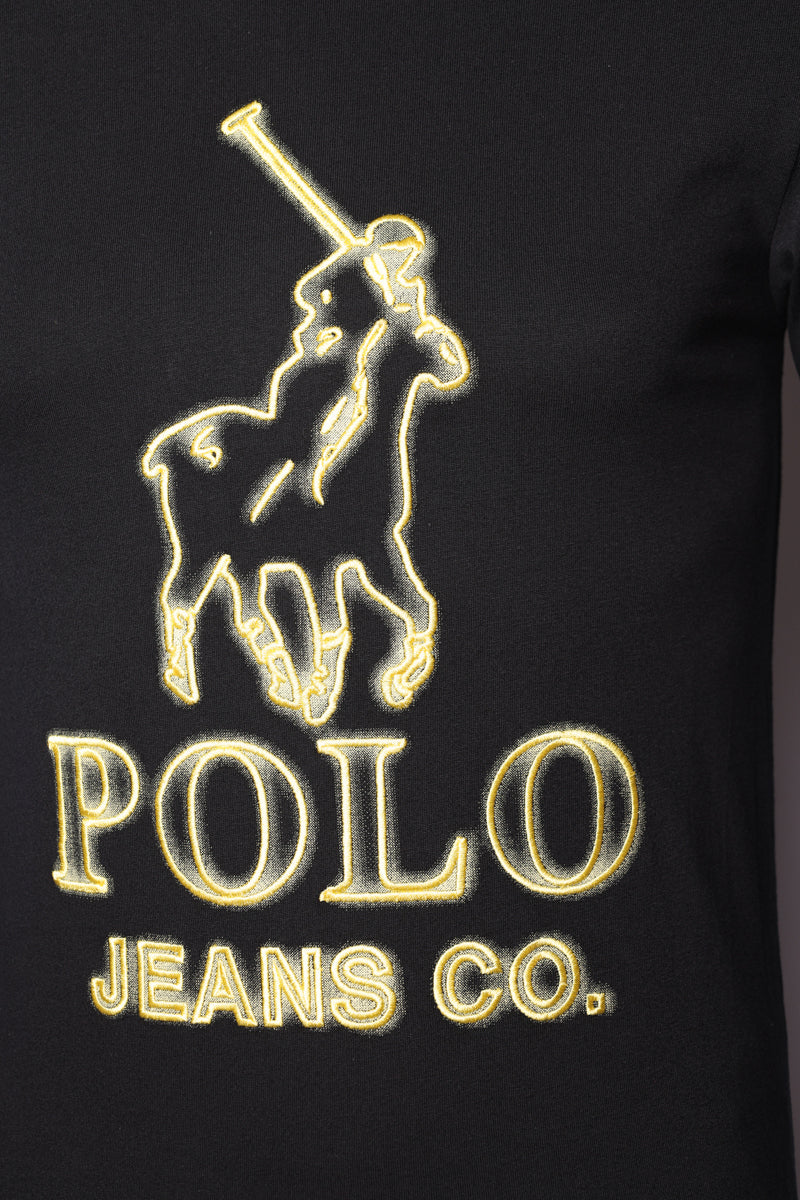 Polo T-Shirt Pjc Glow Logo Black